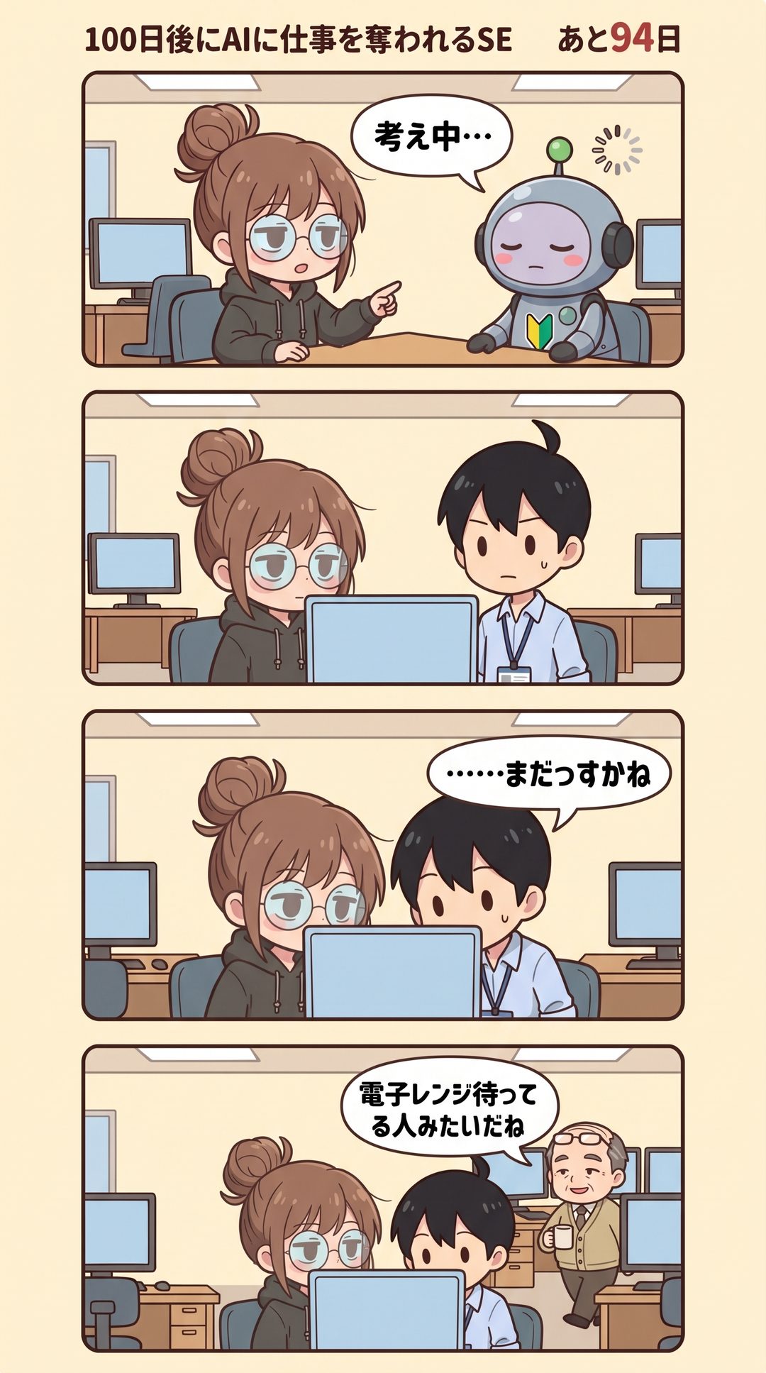 6日目「電子レンジ」の4コマ