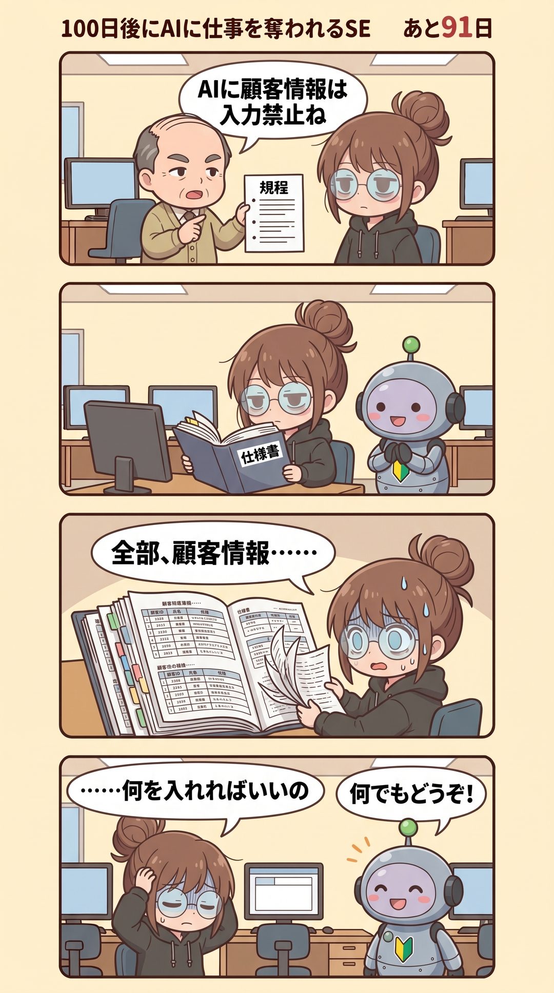 9日目「社内規程」の4コマ