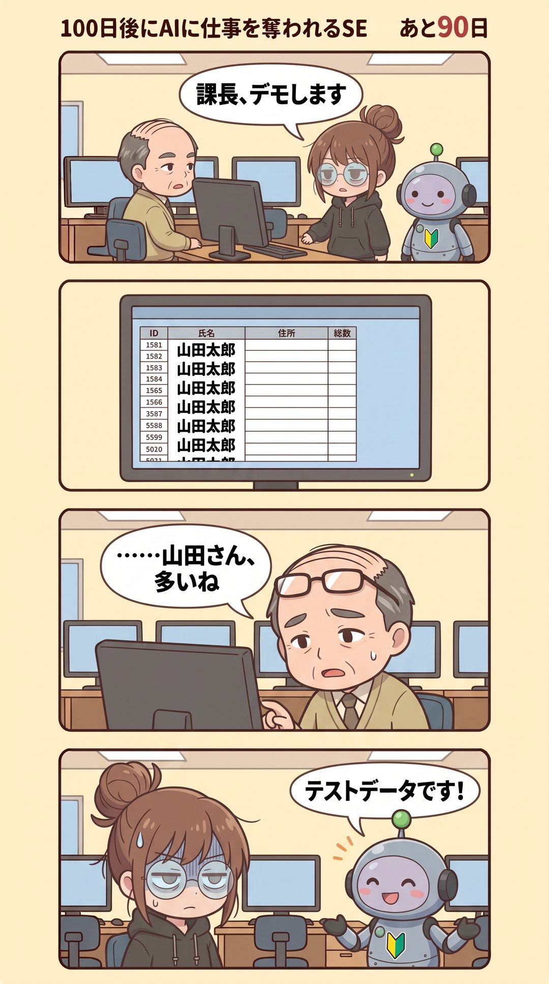 10日目「山田太郎」の4コマ